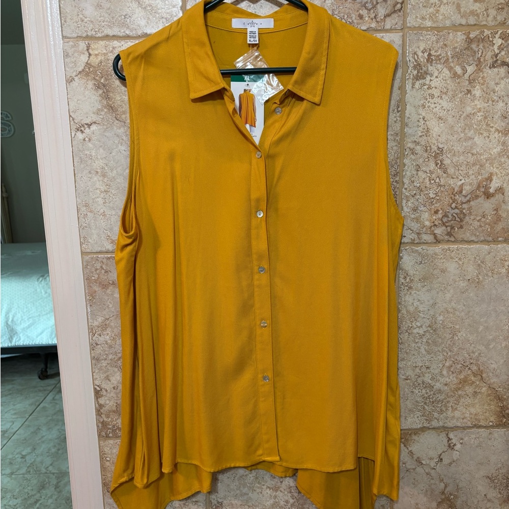Cynthia Rowley Mango Mojito Sleeveless Blouse XL with Tags